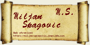 Miljan Špagović vizit kartica